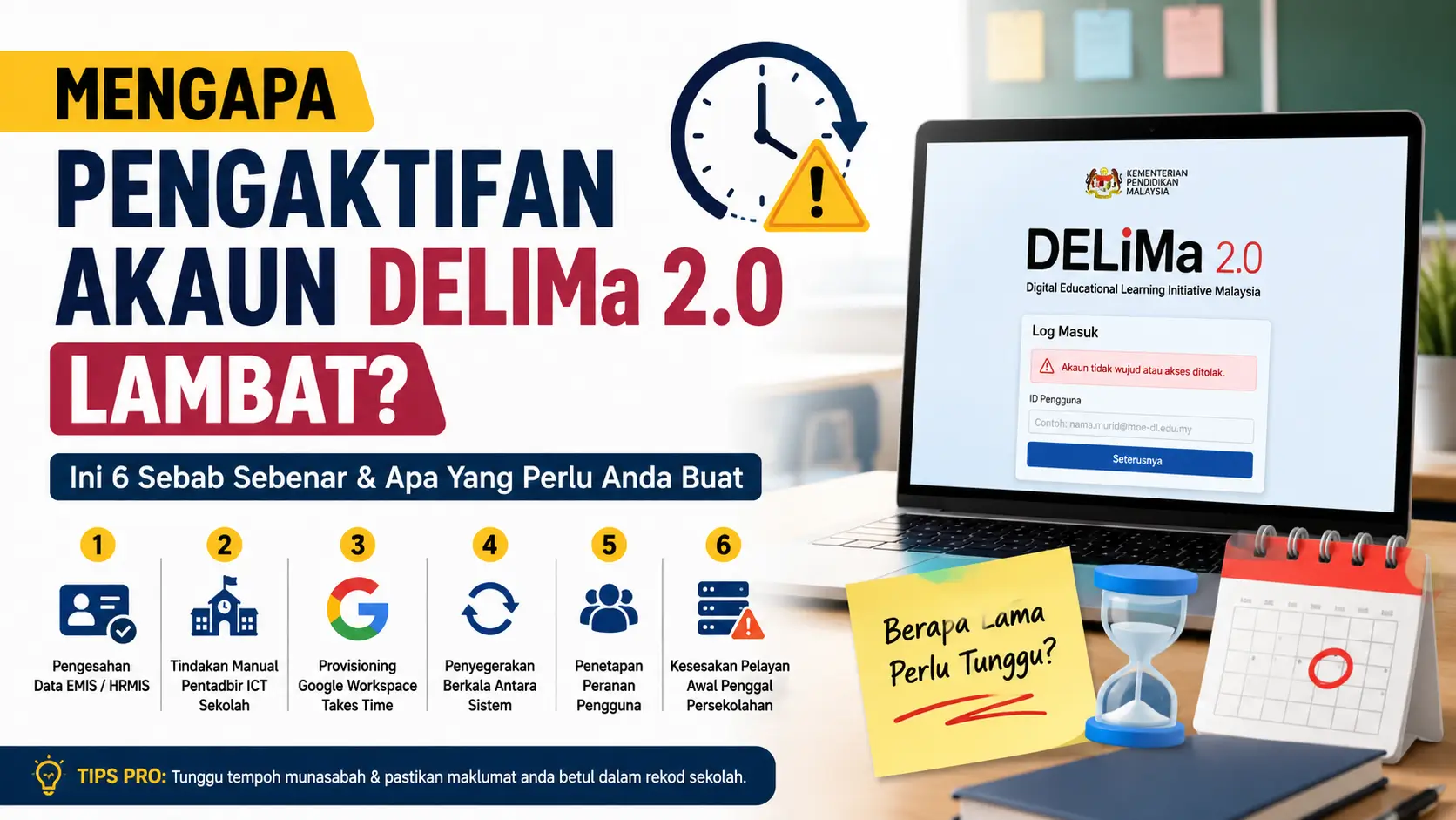 Mengapa Pengaktifan Akaun DELIMa 2.0 Lambat (2026)
